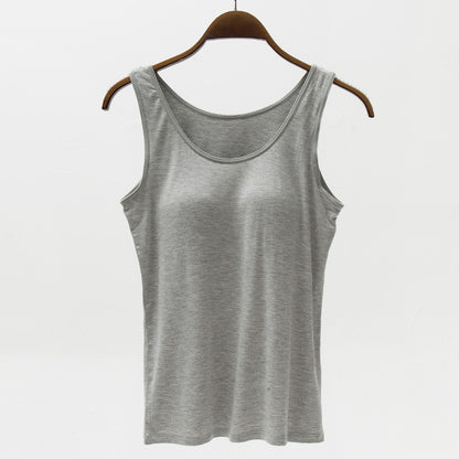 Seamless Camisole with Built-in Bra and Chest Pad
