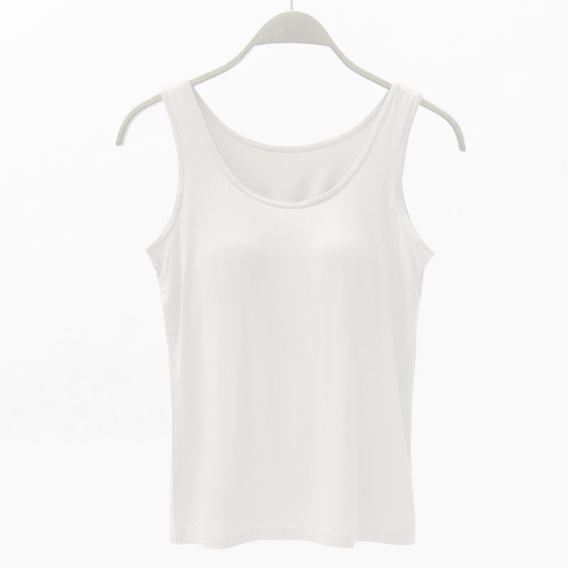 Seamless Camisole with Built-in Bra and Chest Pad