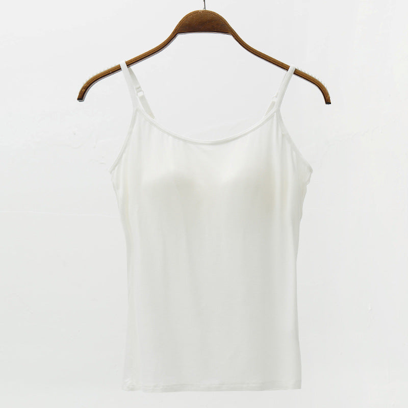 Seamless Camisole with Built-in Bra and Chest Pad