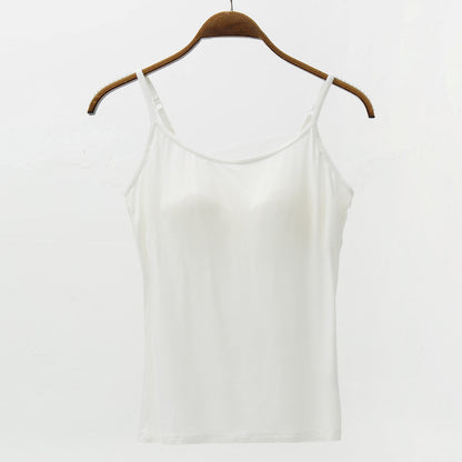 Seamless Camisole with Built-in Bra and Chest Pad