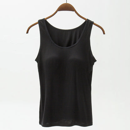 Seamless Camisole with Built-in Bra and Chest Pad