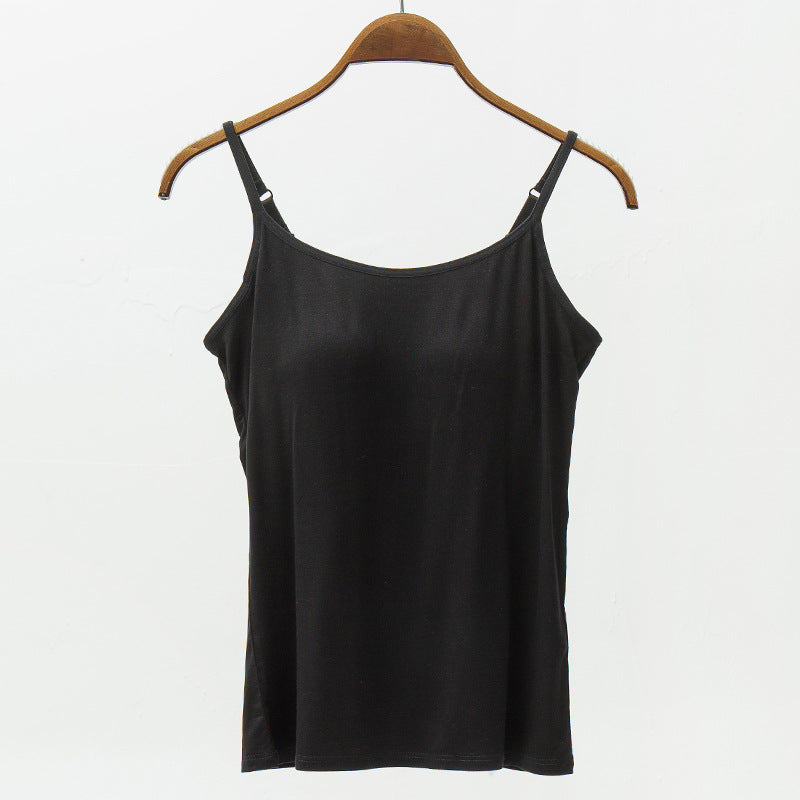 Seamless Camisole with Built-in Bra and Chest Pad