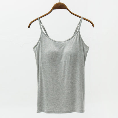 Seamless Camisole with Built-in Bra and Chest Pad